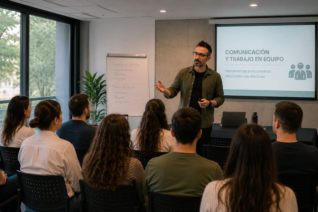 Jonatan Mendez facilitando una capacitación institucional